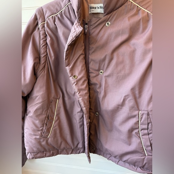 Vintage dusty purple cropped bomber style Stitch n’ Sew jacket. Size L - Picture 6 of 9
